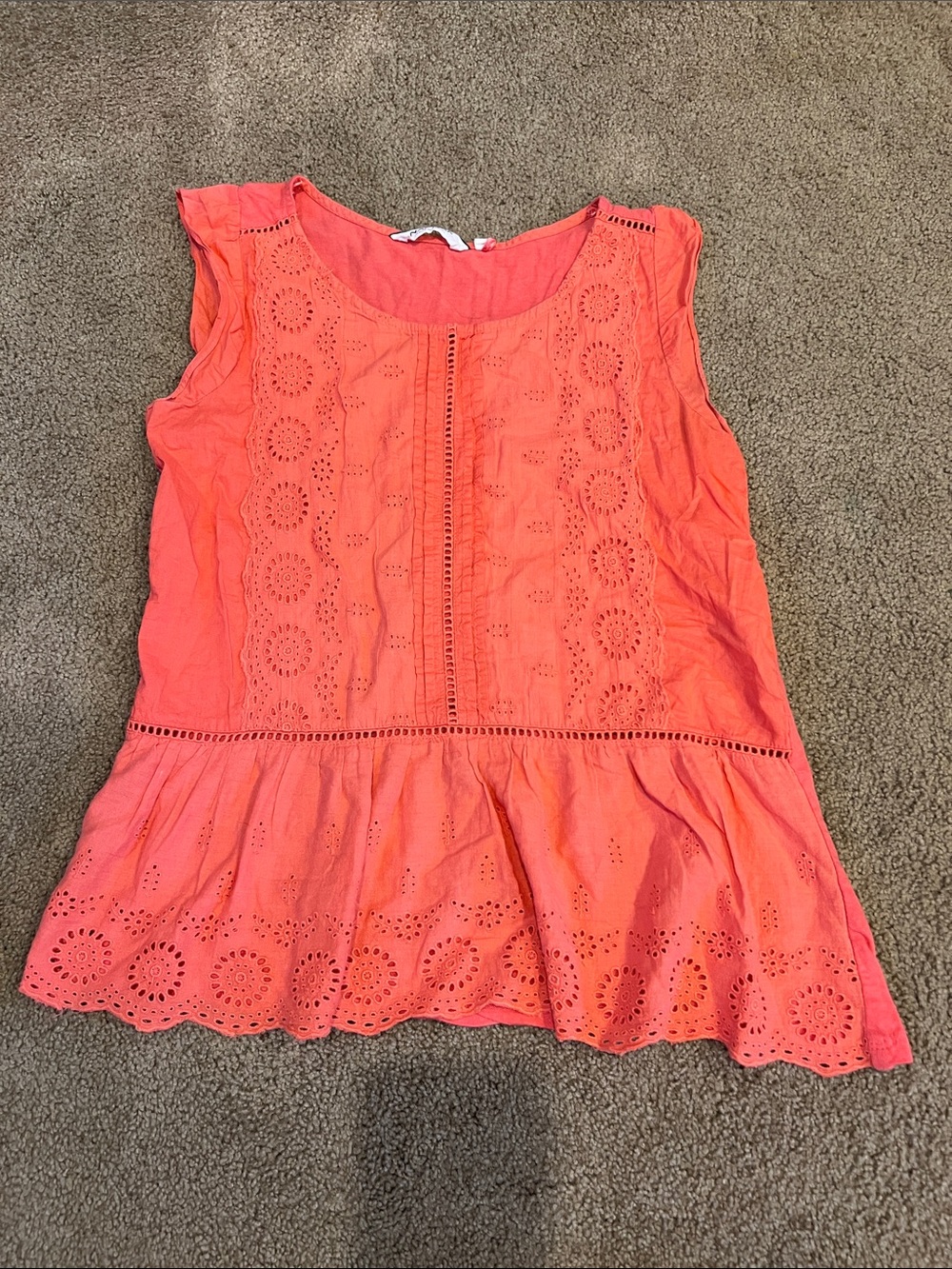 NAF NAF Coral Eyelet Peplum Top